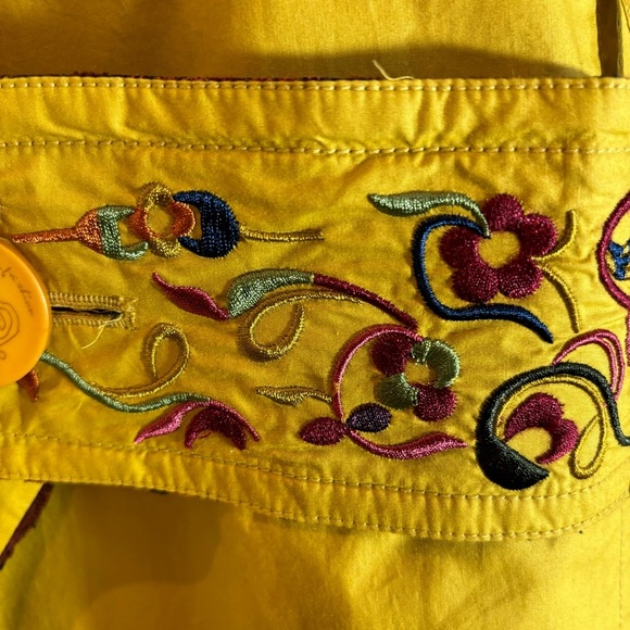 SISSY ME Sz L Coat Jacket Art to Wear Embroidered Back Detail Western Lining NEW - Picture 10 of 15